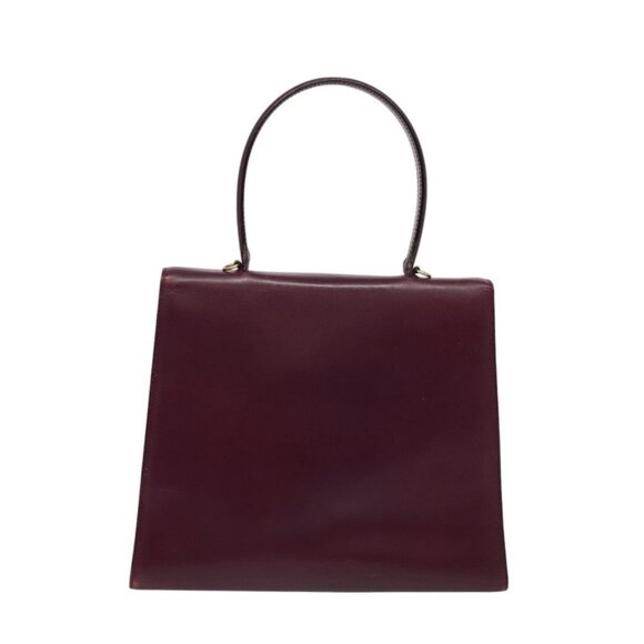 CELINE Circle Hand Bag Leather 2way Purple Gold Auth 124785 - Picture 3 of 16